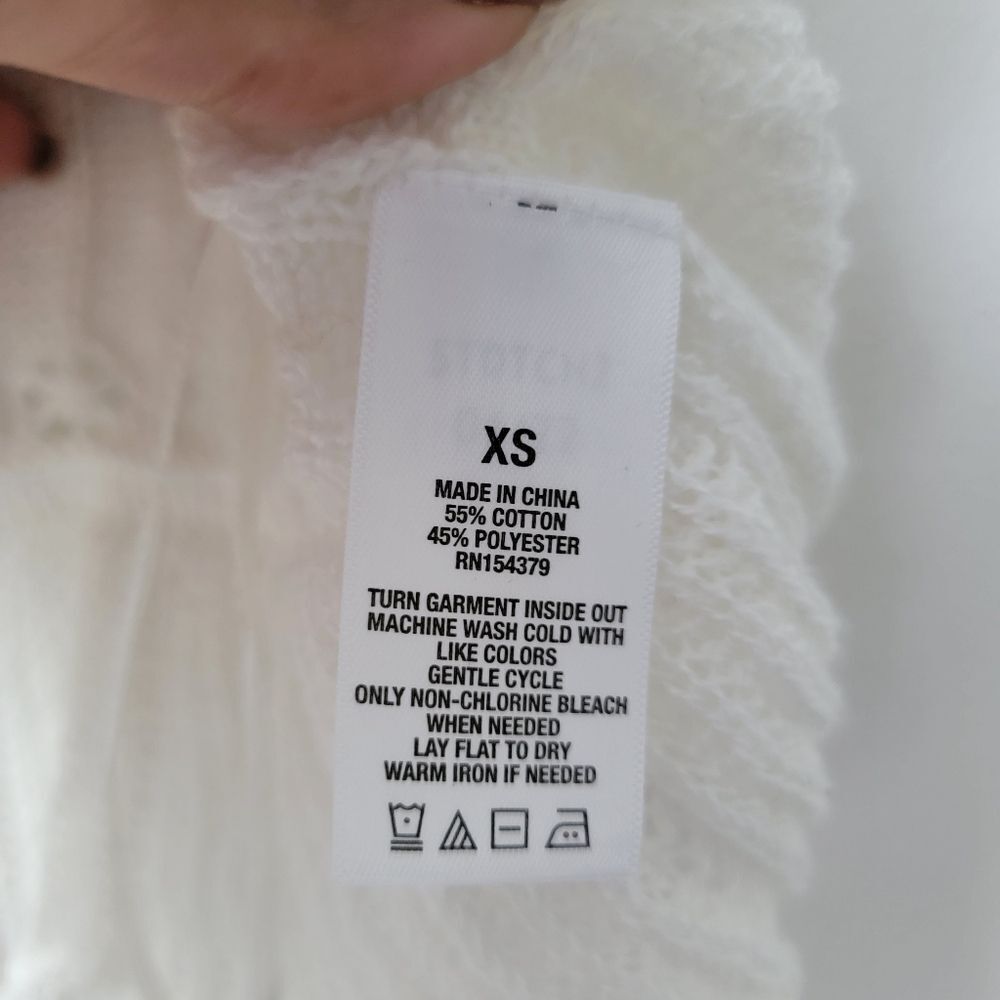 AEROPOSTALE Tie Knot Cropped Sweater Tank White Size XS - Picture 7 of 10